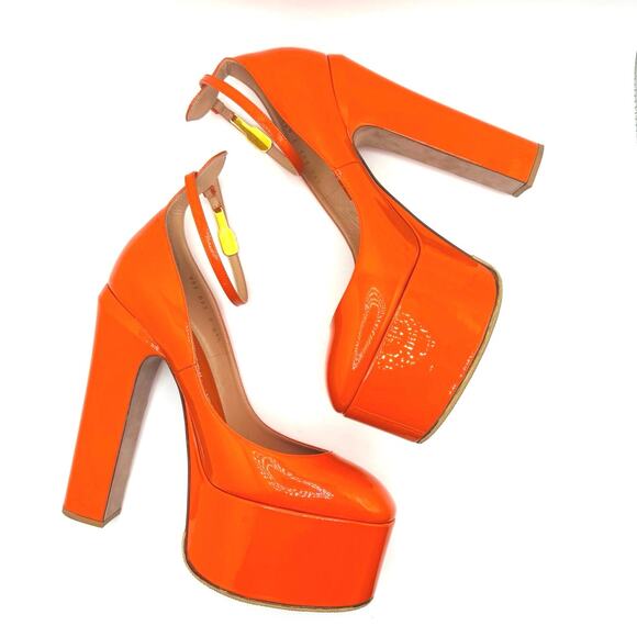 VALENTINO GARAVANI patent leather Tan-go Platform Pump In Titian IT 41.5 - Picture 14 of 16